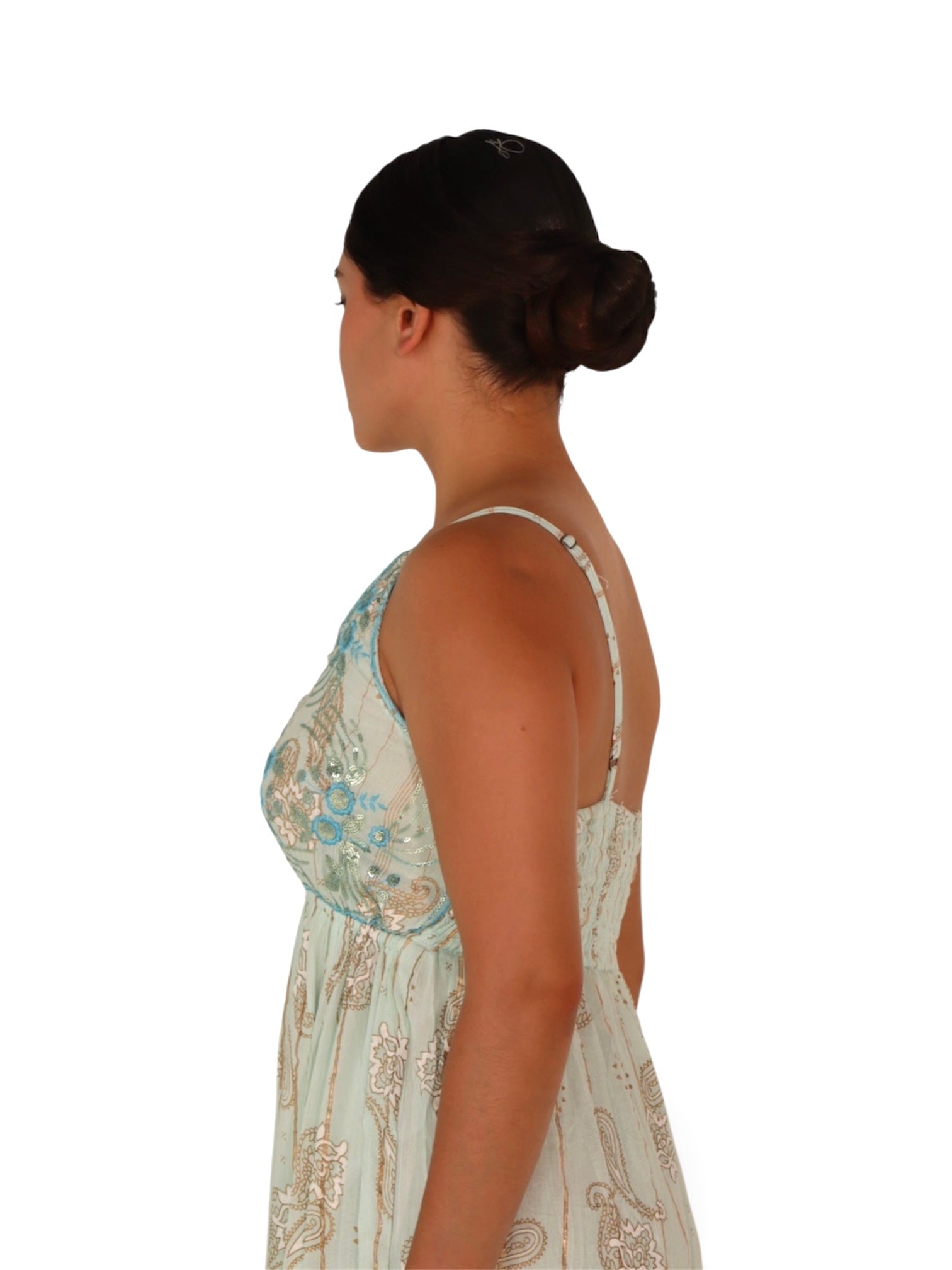 Vestido tipo Hindú con detalles de bordado