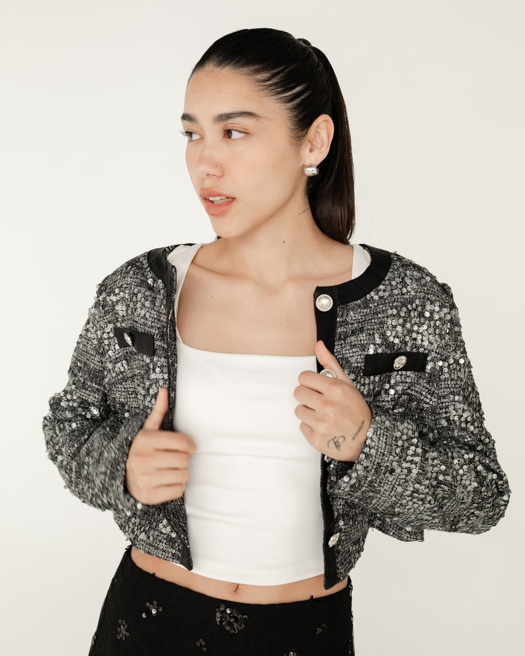 Saco corto de lentejuela