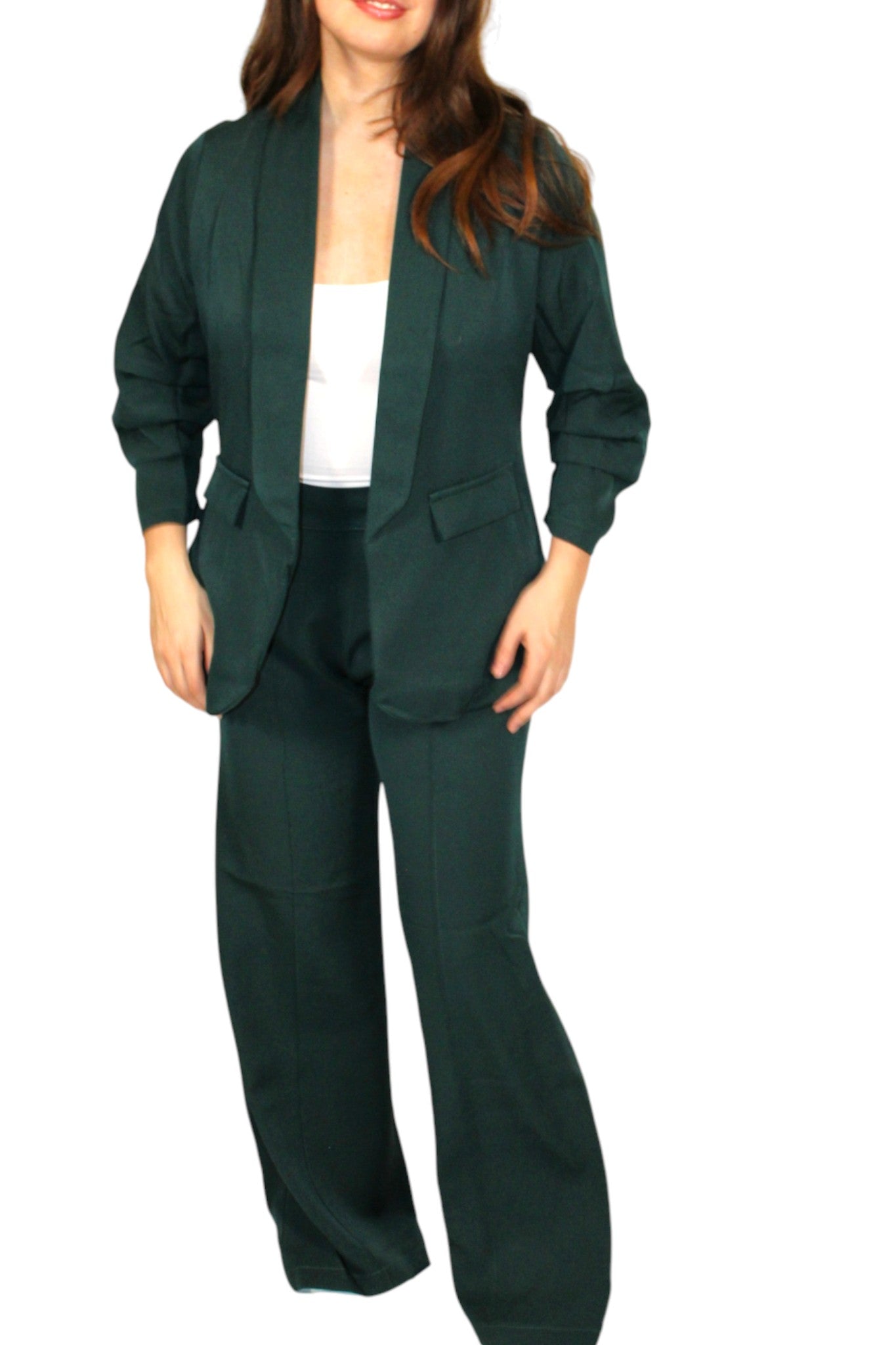 Conjunto de saco y pantalón color verde Kelly