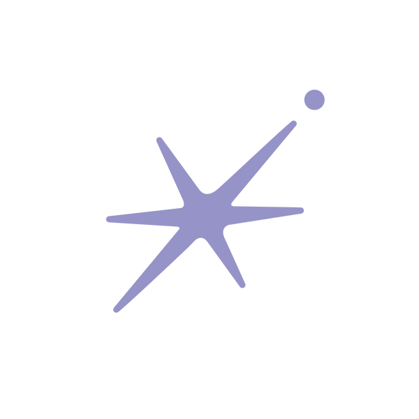 Estrella morada minimalista sobre fondo negro, ilustración moderna decorativa