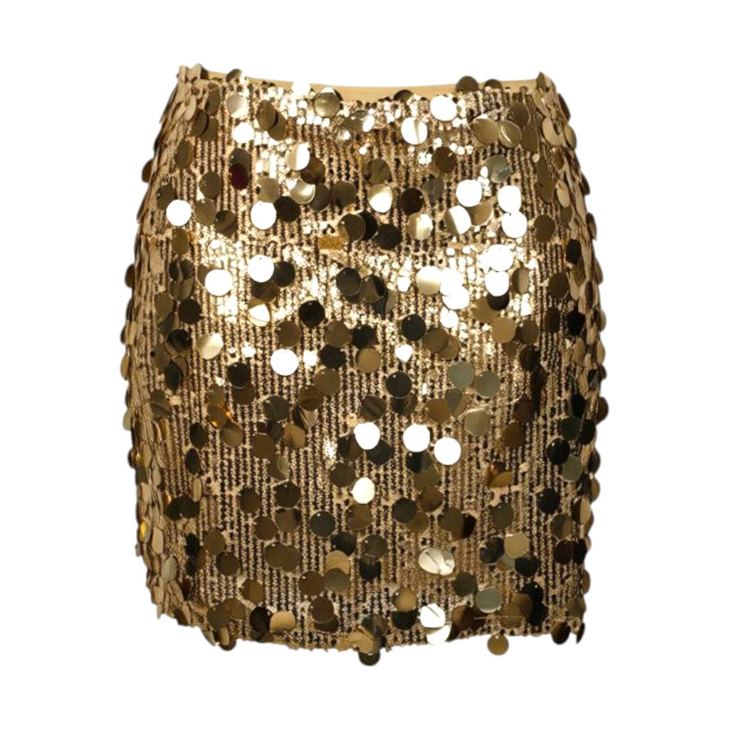 Mini falda de lentejuela dorada