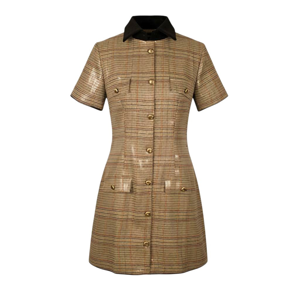 Vestido corto de rayas y lentejuela